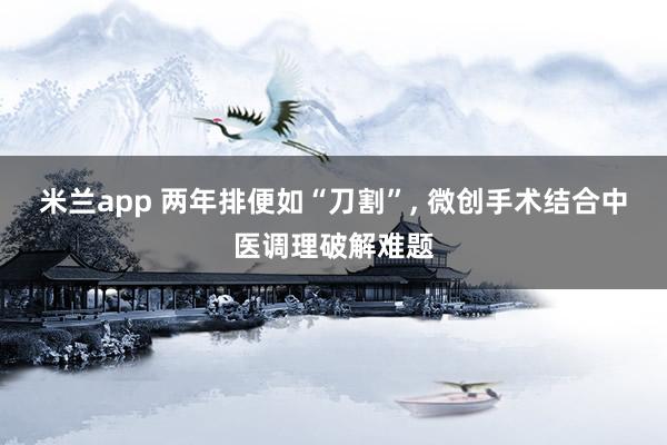 米兰app 两年排便如“刀割”, 微创手术结合中医调理破解难题
