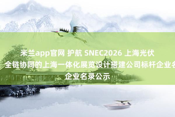 米兰app官网 护航 SNEC2026 上海光伏展布展：全链协同的上海一体化展览设计搭建公司标杆企业名录公示