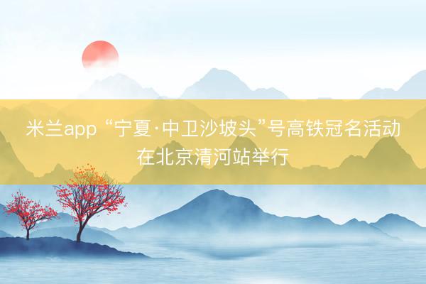 米兰app “宁夏·中卫沙坡头”号高铁冠名活动在北京清河站举行