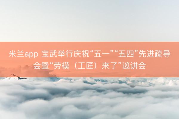 米兰app 宝武举行庆祝“五一”“五四”先进疏导会暨“劳模（工匠）来了”巡讲会