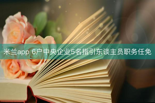 米兰app 6户中央企业5名指引东谈主员职务任免